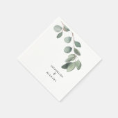 Serviette En Papier Eucalyptus Foliage Mariage Cocktail moderne servie (Coin)