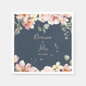 Serviette En Papier Eucalyptus Garden Rose Mariage Floral (Devant)