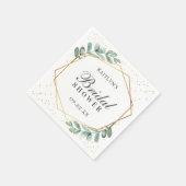 Serviette En Papier Eucalyptus géométrique mariage doré (Coin)