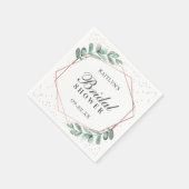 Serviette En Papier Eucalyptus géométrique rose métallisé enterrement  (Coin)