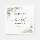 Serviette En Papier Eucalyptus Gold Fête des mariées Napkin (Devant)