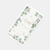 Serviette En Papier Eucalyptus Gold Parties scintillant - Vert (Coin)