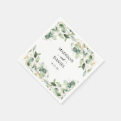 Serviette En Papier Eucalyptus Gold Watercolor Mariage (Coin)