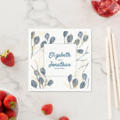 Serviette En Papier Eucalyptus Golden Garden Floral Mariage (En situation)