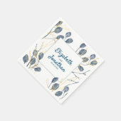Serviette En Papier Eucalyptus Golden Garden Floral Mariage (Coin)