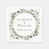 Serviette En Papier Eucalyptus Green Sage Gold Mariage vert (Devant)