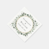 Serviette En Papier Eucalyptus Green Sage Gold Mariage vert (Coin)