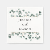 Serviette En Papier Eucalyptus Greenery Cocktail Mariage Napkin (Devant)