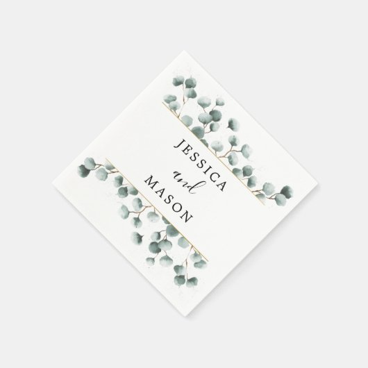 Serviette En Papier Eucalyptus Greenery Cocktail Mariage Napkin (Coin)