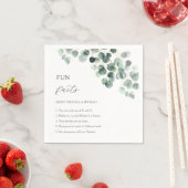 Serviette En Papier Eucalyptus Greenery Gold Fun Facts Wedding  (En situation)