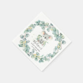 Serviette En Papier Eucalyptus Greenery Koala Baby Boy Shower Birthday (Coin)