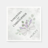 Serviette En Papier Eucalyptus & Lavender Bouquet Rustique Boho Mariag (Devant)