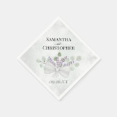 Serviette En Papier Eucalyptus & Lavender Bouquet Rustique Boho Mariag (Coin)
