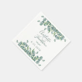 Serviette En Papier Eucalyptus Mariage de feuillage botanique (Coin)