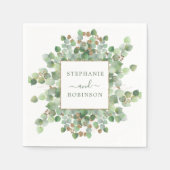 Serviette En Papier Eucalyptus Mariage de verdure estivale (Devant)