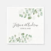 Serviette En Papier Eucalyptus Mariage Napkin Botanique Personnalisé (Devant)