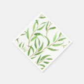 Serviette En Papier Eucalyptus motif aquarelle sur blanc (Coin)