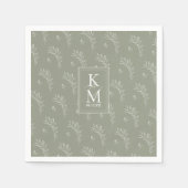 Serviette En Papier Eucalyptus Motif Green ID901 (Devant)