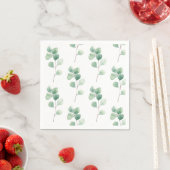 Serviette En Papier Eucalyptus Motif vert (En situation)
