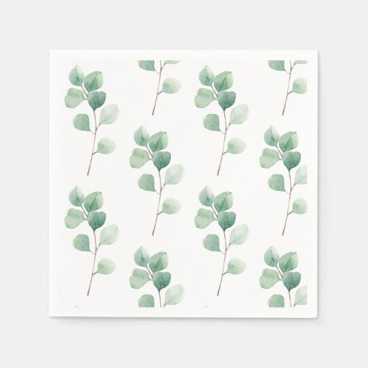 Serviette En Papier Eucalyptus Motif vert (Devant)