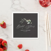 Serviette En Papier Eucalyptus noir douche nuptiale (En situation)