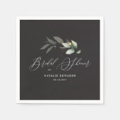 Serviette En Papier Eucalyptus noir douche nuptiale (Devant)