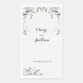 Serviette En Papier Eucalyptus noir et blanc vert (Devant)