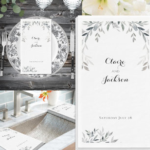 Serviette En Papier Eucalyptus noir et blanc vert