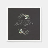 Serviette En Papier Eucalyptus noir or élégant douche nuptiale (Devant)