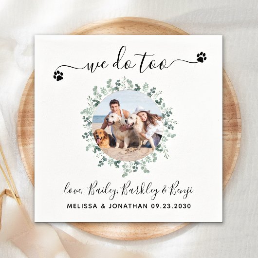 Serviette En Papier Eucalyptus Nous Faisons Trop Personnalisé Chien Ph