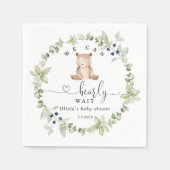 Serviette En Papier Eucalyptus on peut attendre baby shower (Devant)