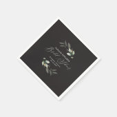 Serviette En Papier Eucalyptus or noir élégant shower de mariage (Coin)