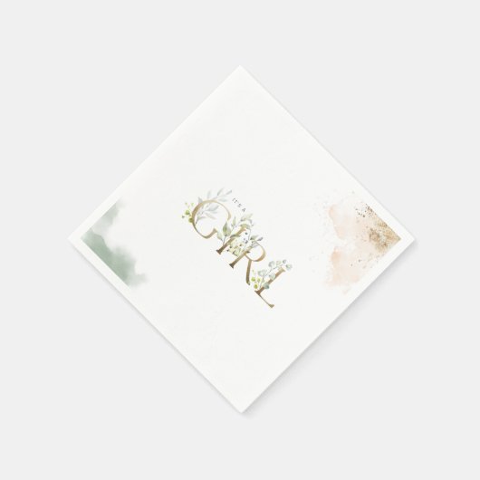 Serviette En Papier Eucalyptus or vert C'est un Baby shower féminin (Coin)