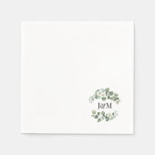 Serviette En Papier Eucalyptus Parcours de verdure Mariage ou Fiançail (Devant)