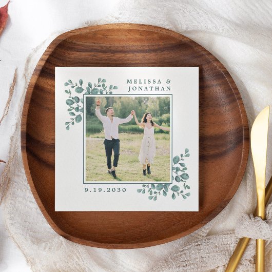 Serviette En Papier Eucalyptus Photo personnalisée Botanique Feuille M