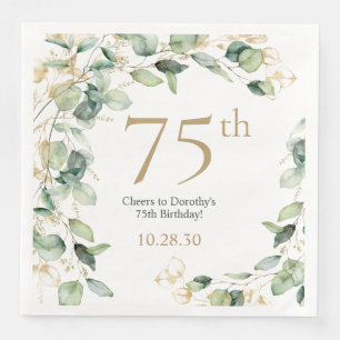 Serviette En Papier Eucalyptus pour 75e anniversaire