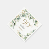 Serviette En Papier Eucalyptus pour 90e anniversaire (Coin)