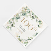 Serviette En Papier Eucalyptus pour les 100 ans (Coin)