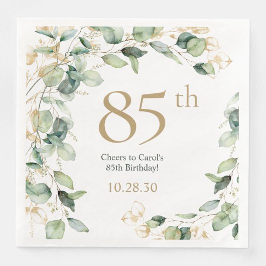 Serviette En Papier Eucalyptus pour les 85 ans (Devant)