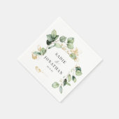 Serviette En Papier Eucalyptus Rustic Gold Botanical Mariage (Coin)