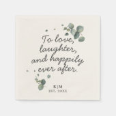 Serviette En Papier Eucalyptus Rustique Pour Aimer Rire Citation Papie (Devant)