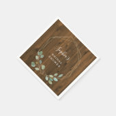 Serviette En Papier Eucalyptus Rustique | Réception de Mariage Géométr (Coin)