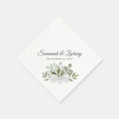 Serviette En Papier Eucalyptus rustique & Verdure Mariage élégant (Coin)