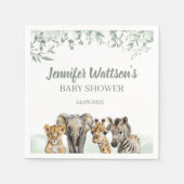 Serviette En Papier Eucalyptus Safari animaux baby shower papier servi (Devant)