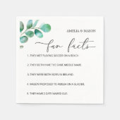 Serviette En Papier Eucalyptus Script Calligraphy Fun Facts Wedding (Devant)