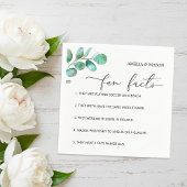 Serviette En Papier Eucalyptus Script Calligraphy Fun Facts Wedding