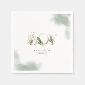 Serviette En Papier Eucalyptus verdoyant C'est un Baby shower garçon (Devant)