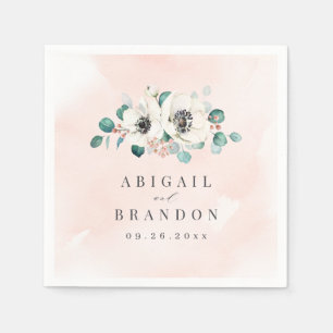 Serviette En Papier Eucalyptus Verdure anémonique floral rustique mari