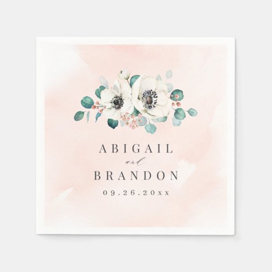 Serviette En Papier Eucalyptus Verdure anémonique floral rustique mari (Devant)