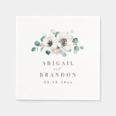 Serviette En Papier Eucalyptus Verdure anémonique floral rustique mari (Devant)